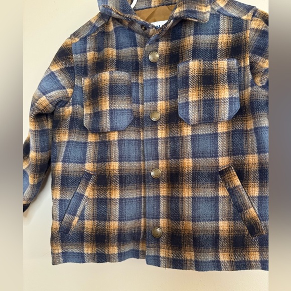 Old Navy Kids Plaid Shacket Blue and Brown Toddler Boys Size 2T Quilted Lining - Picture 9 of 9
